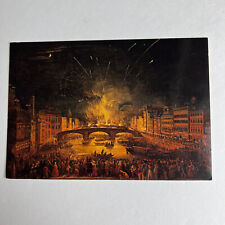  Fireworks from the Ponte Vecchio G Signorini Uffizi Italy Postcard picture