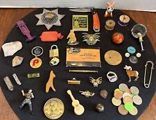 VTG Junk Drawer Lot Smalls~Pins/Coins/Knife/Police Patch/Toys/Key Ring 40+ ITEMS picture