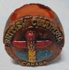 VINTAGE 3D Souvenir Pencil Holder British Columbia Canada PAINTED RELIEF picture