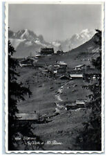 1954 Aig. Verte Et Mont Blanc. Bretaye Ollon Switzerland RPPC Photo Postcard picture