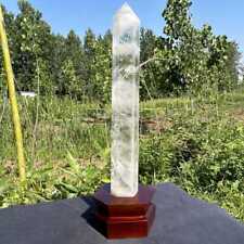 7LB Natural Clear Quartz Obelisk Large Crystal Tower Reiki Healing Gem + Stand picture