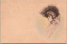 Vintage 1910s PRETTY LADY Greetings Postcard Artist-Signed COBB SHINN / Fashion picture