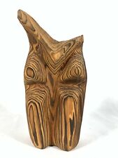 Owl Figurine Redwood Carving Vintage Stylized Ultimate Design Using Wood Grain picture