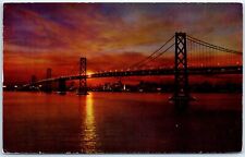 Postcard - Sunset - San Francisco Bay Bridge - San Francisco, California picture