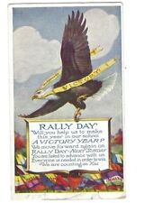 c1920s Rally Day School Flying Eagle Victory Banner Postcard POSTED picture
