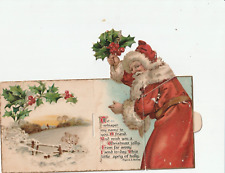 SANTA CLAUS MECHANICAL POSTCARD -- Die Cut Santa Pops Up, when Opened, 1906 picture