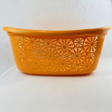 Vintage Sulo Laundry Basket Orange Luigi Colani Design Open Floral Pattern picture