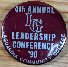 4th Annual LG Leadership Conference 1990 Laguardia Community College Button picture