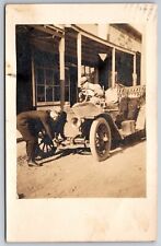 Fred in Oregon~Store~Little Turn Off To Chicago~Miss Edna~Cranks Auto~1911 RPPC picture