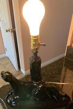Vintage MCM Panther Lamp Green/Black Tested picture