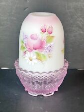 Fenton Fairy Lamp with Rose Satin Glass Top & Pink Glass Base picture