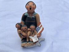 Native American Female Storyteller w/3 kids figurine/doll signed Lucero, Jemez picture