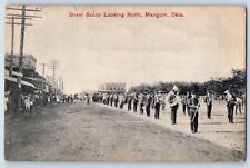 Mangum Oklahoma OK Postcard Street Scene Looking North Marching Band 1907 Posted picture