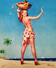 TOPS EM ALL TIKI SUPER SALE pinup ELVGREN  ISLAND HULA  GIRL LARG CANVAS PIN-UP picture