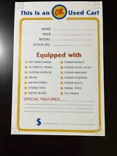 OK  Used Car  Options Sheet 1957 Chevy, GTO,  LAMINATED, picture