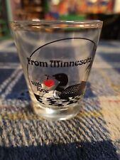 From Minnesota With Love Loon Shot Glass State Souvenir Minneapolis MN Vintage picture