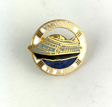 Vintage Vancouver To Alaska Enamel Lapel Hat Pin Cruise Ship Souvenir picture