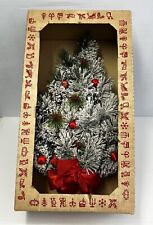 Vintage Rynveld’s MCM Bottle Brush Hanging Flocked Christmas Tree 24” W/ Box picture