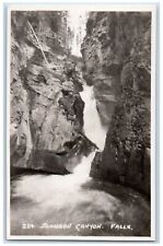 c1910's Johnson Canyon Falls Waterfalls Alberta Canada RPPC Photo Postcard picture