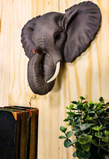 Ebros Safari African Bush Elephant Wall Bust Sculpture 9