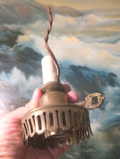 Fenton Brass socket with key shade holder Vintage Banquet lamp Part hurricane picture