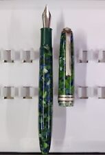 Vintage Classic  Click Falcon Flex Nib Gifting Fountain Pen  Acrylic Jade Green picture