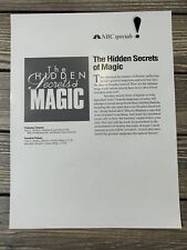 Vintage NBC Specials The Hidden Secrets of Magic Fact Sheet Press Release picture