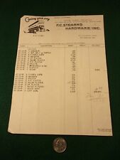 NEAT VTG ANTIQUE 1920's RECEIPT:  HOT SPRINGS (ARKANSAS) F.C. STEARNS HARDWARE picture