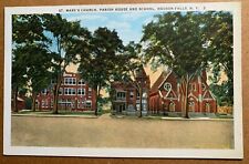Postcard Hudson Falls NY - St Mary's Church Parish House and School picture