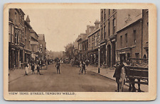 Tenbury Wells, England, Teme Street Store Fronts, People Transportation Postcard picture