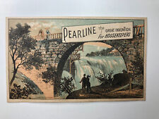 1890s chromo James Pyles Pearline Washing Powder Trade Card Bridge and Waterfall picture