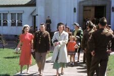 #WE5- a Vintage 35mm Slide Photo-Women- Military Men -Red Kodachrome - 1949 picture