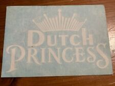 Vintage Early 2000’s Dutch Bros Coffee Sticker Dutch Princess White Crown Rare picture