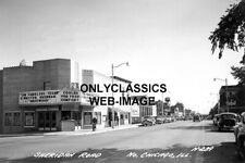 1947 PARK MOVIE THEATER MARQUEE 8X12 PHOTO NORTH CHICAGO ILLINOIS AMERICANA CITY picture