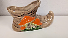Vintage Elf Ceramic Shoe Planter Mushrooms 70s MCM retro gnome mushroom Fairy picture
