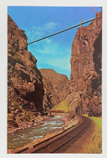 Royal Gorge Suspension Bridge View from the Bottom Canon City Colorado Postcard picture