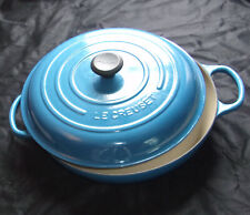 Le Creuset #32 Enameled Cast Iron Braiser Blue Dutch Oven 5qt Never Used picture