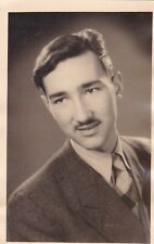 Vintage Studio Photograph Handsome Man Suave Stylish Moustache Fashion History picture