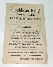 Rare Antique Massachusetts Political American Republican Rally Broadside 1928 picture
