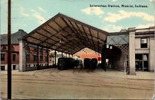 Postcard Interurban Railroad Station in Muncie, Indiana picture