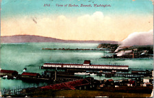 View of Harbor, Everett WA, Buildings, Boats, DB, Posted 1911 picture