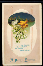 EASTER ~ BABY CHICK & FLOWERS ~ CLAPSADDLE ~ Ca 1910 ~ 445 picture