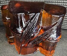 VINTAGE BLENKO Amber Glass 3Lb. Book End Single Left Or Right, Depending... picture