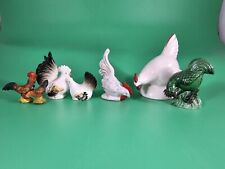 Vintage Mini Porcelain Figurines, Rooster, Chicken Lot Of 7pcs picture