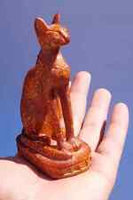AMULETS ANCIENT BASTET ENGRAVED CAT STATUE FROM THE RUINS OF BC PHARAONIC EGYPT picture