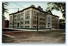 c1906 Scene at New High School, Lawrence, Massachusetts MA Postcard picture