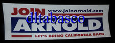 ARNOLD SCHWARZENEGGER Official 2003 Campaign Bumper Sticker Governor California picture