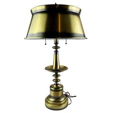 Vintage Burnished Brass Table Lamp with Enamel Shade Trophy Baluster 1960s 24