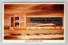 Bonneville Salt Flats UT-Utah, Sign, Antique, Vintage Postcard picture