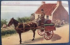 Postcard Jaunting Car Ireland Passenger Horse Carriage House Jarvey Antique picture